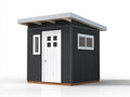 Casetta da giardino - Legno - 220x185x225 cm - Grigio antracite-Bianco-Grigio chiaro - Stile minimalista