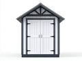 Casetta da giardino - Legno - 180x150x225 cm - Bianco-Grigio antracite - Stile cottage