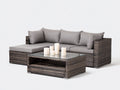 Divani da esterno - Polyrattan-tessuto-vetro - 252x168x76 cm - Marrone scuro-Grigio tortora - Stile contemporaneo