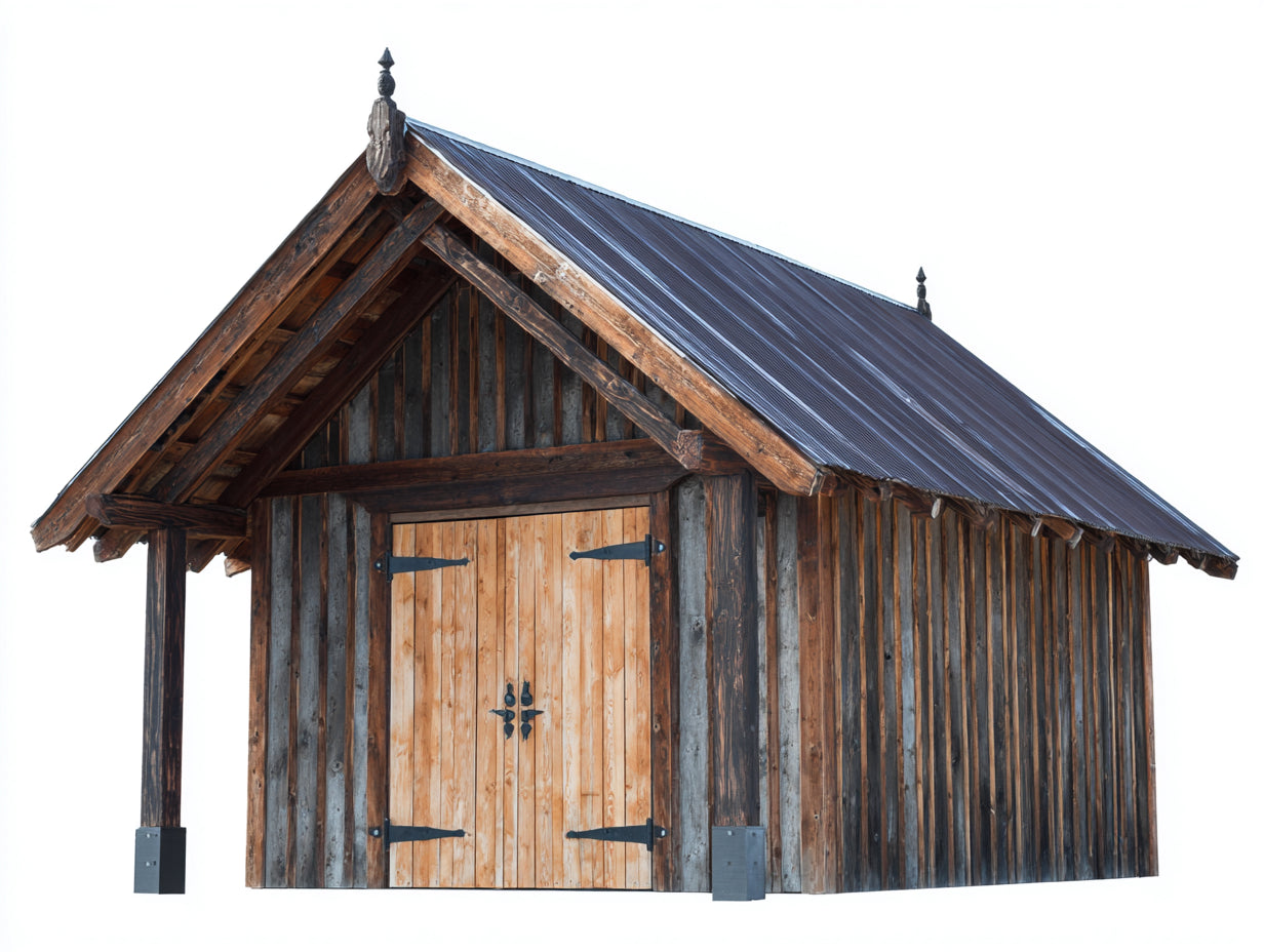 Casetta da giardino - Legno - 300x240x255 cm - Marrone-Nero - Stile rustico tradizionale