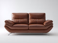 Divano a due posti - Pelle sintetica-Metallo - 191x96x91 cm - Marrone castagna - Stile contemporaneo ergonomico