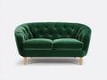 Divano a due posti - Velluto-Legno - 176x90x81 cm - Verde smeraldo - Stile moderno avvolgente