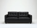Divano a due posti - Pelle sintetica-Legno - 188x91x82 cm - Nero - Stile moderno essenziale