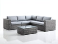 Divani da esterno - Polyrattan-tessuto-vetro - 248x218x78 cm - Grigio antracite-Grigio chiaro-Trasparente - Stile moderno