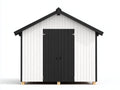 Casetta da giardino - Legno - 240x190x235 cm - Bianco-Nero - Stile minimalista