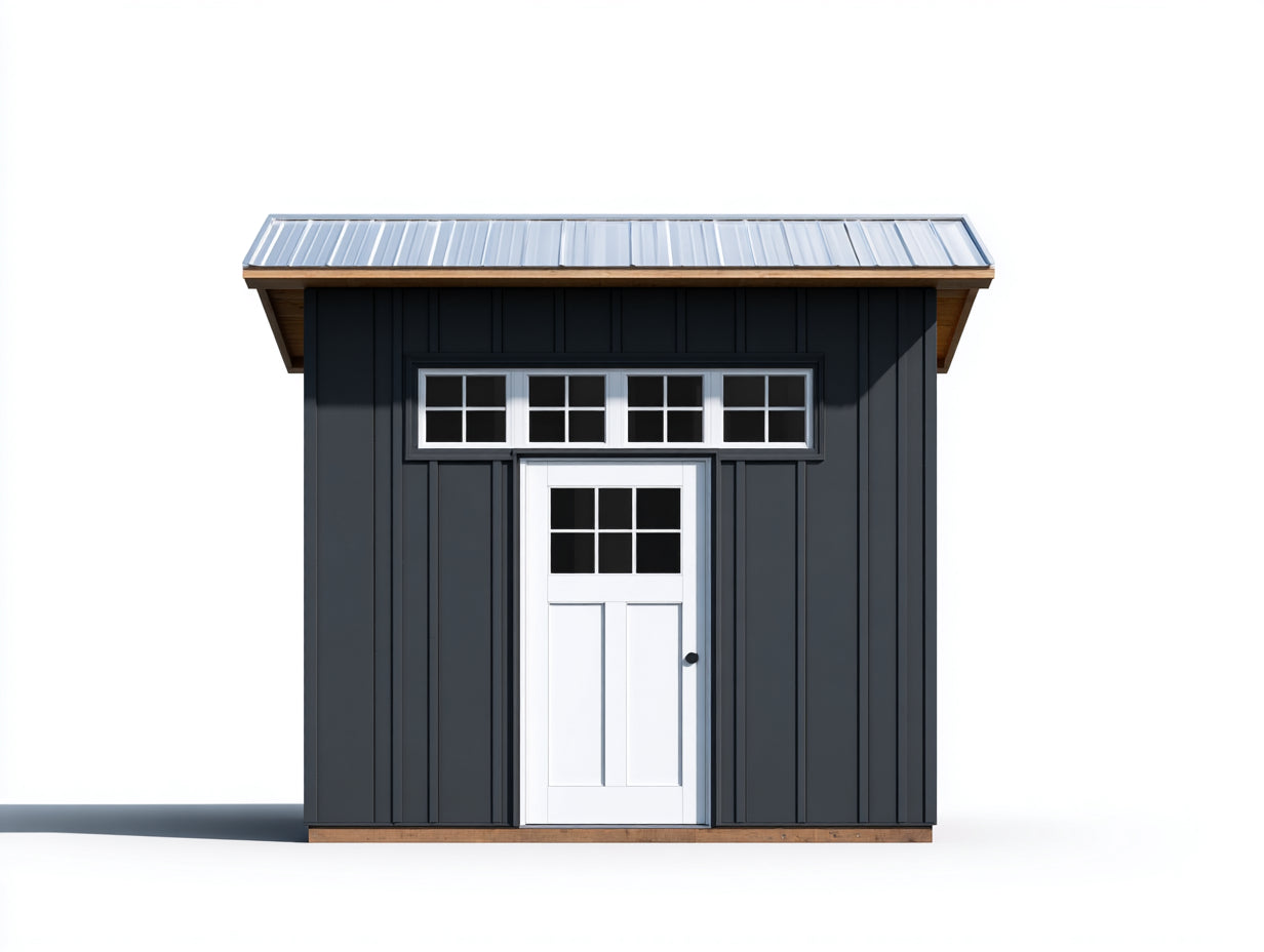 Casetta da giardino - Legno - 310x220x260 cm - Grigio antracite-Bianco-Grigio chiaro - Stile moderno