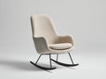 Sedia a dondolo - Tessuto bouclé-metallo-legno - 88 x 82 x 96 cm - Beige-Nero - Stile contemporaneo