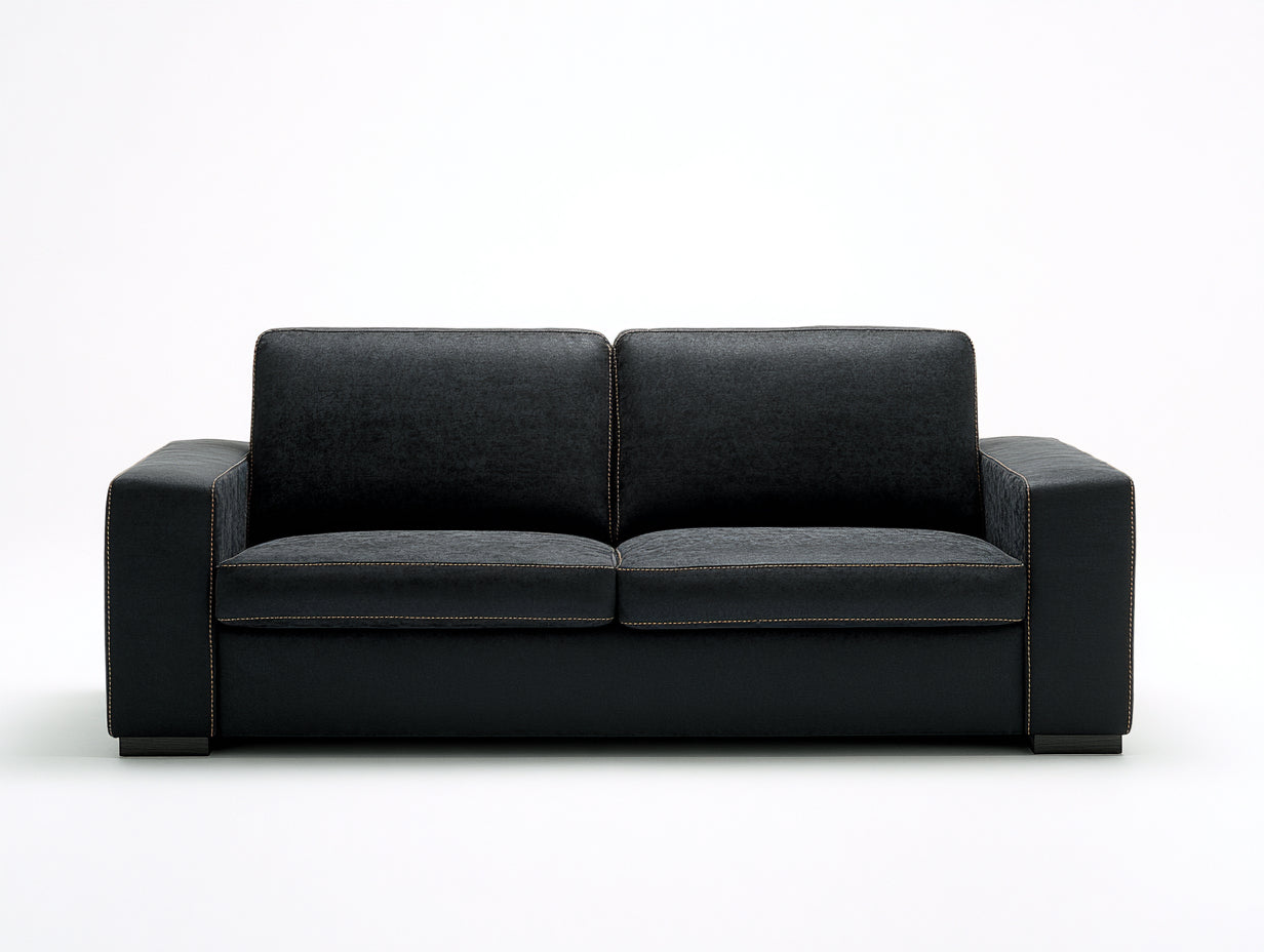 Divano a due posti - Tessuto-Legno - 179x88x80 cm - Antracite - Stile moderno minimalista