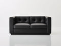 Divano a due posti - Pelle sintetica-Legno - 178x87x79 cm - Nero - Stile moderno geometrico