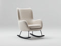 Sedia a dondolo - Tessuto bouclé-metallo-legno - 90 x 81 x 97 cm - Crema-Nero - Stile moderno