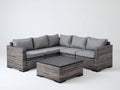 Divani da esterno - Rattan sintetico-tessuto - 258x258x76 cm - Grigio screziato-Grigio antracite - Stile contemporaneo