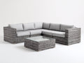 Divani da esterno - Polyrattan-tessuto-vetro - 238x238x78 cm - Grigio antracite-Grigio chiaro-Trasparente - Stile moderno
